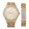 Elgin Adult Male Analog Watch and Bracelet Set in Gold Two-Tone with Crystals (FG160016GTST)