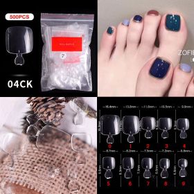 1 Bag 500PCS Artificial Nail Art Tips;  Coffin Long Square Stiletto Nail Fake Tips (Color: 04CK)