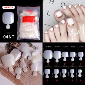 1 Bag 500PCS Artificial Nail Art Tips;  Coffin Long Square Stiletto Nail Fake Tips (Color: 04NT)