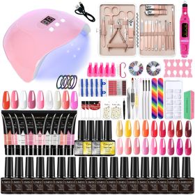 Nail Set Gel Nail Polish Set With UV LED Lamp Dryer Semi Permanent Gel Varnish Set Professional Nail Art Tools Kit Manicure Set (Type: ZH282-5)