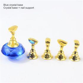 1set Nail Practice Holder Tool; Magnetic Training Display Stand With Crystal (Color: Blue)