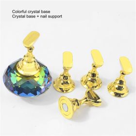 1set Nail Practice Holder Tool; Magnetic Training Display Stand With Crystal (Color: Colorful)