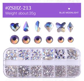 1 Box Different Shape Nail Stones 3D DIY Nail Art Crystal  Diamond Decoration Rhinestone (Color: #ZSHZ-213)